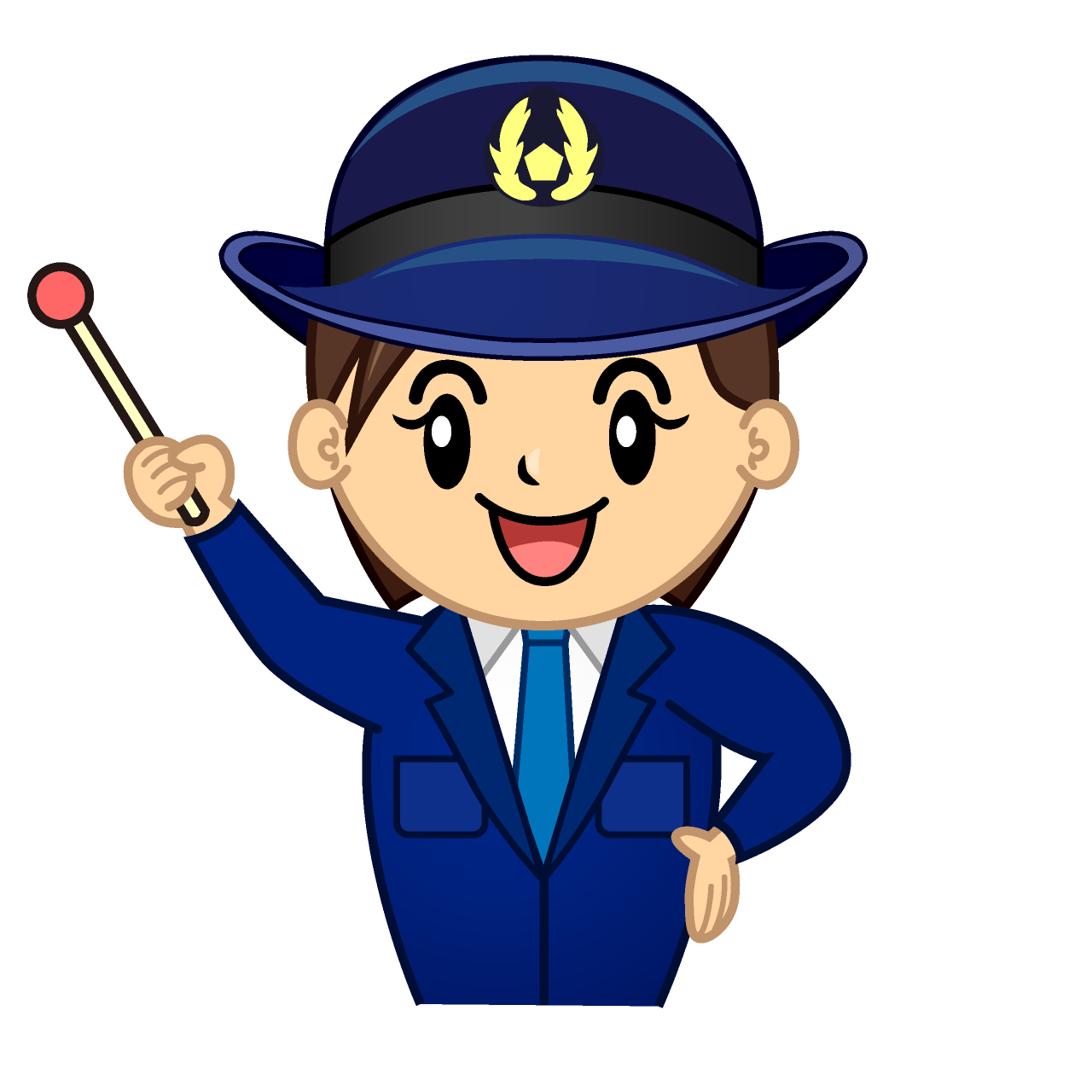説明する女性警官