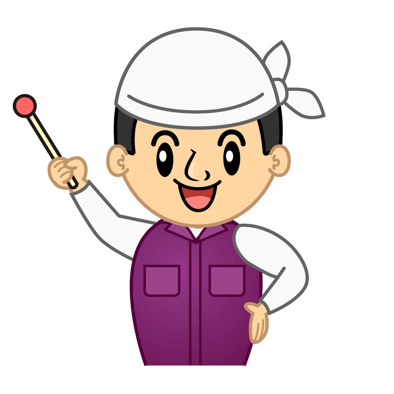 説明する土木作業員