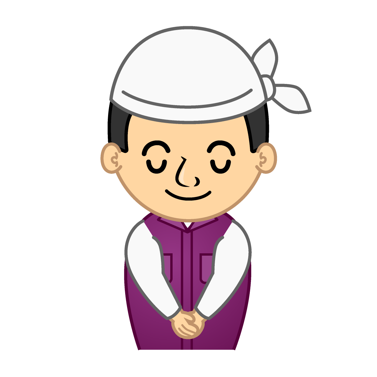 お辞儀する土木作業員