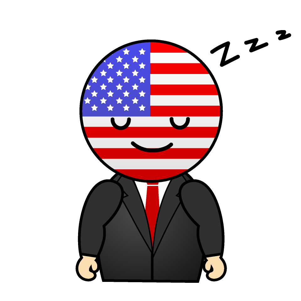 寝るアメリカ人