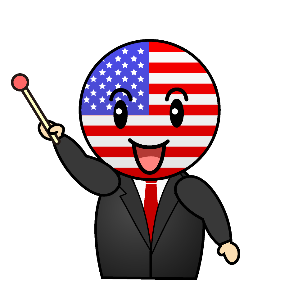 説明するアメリカ人