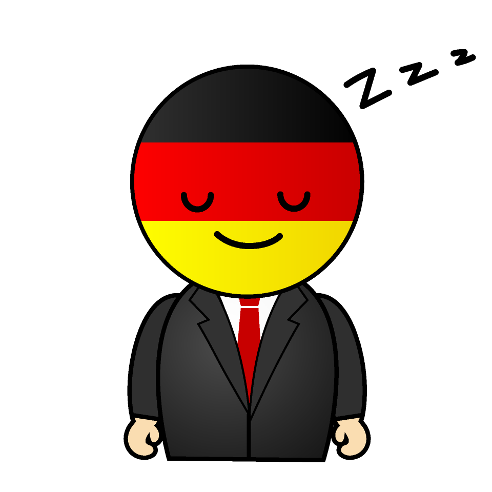 寝るドイツ人