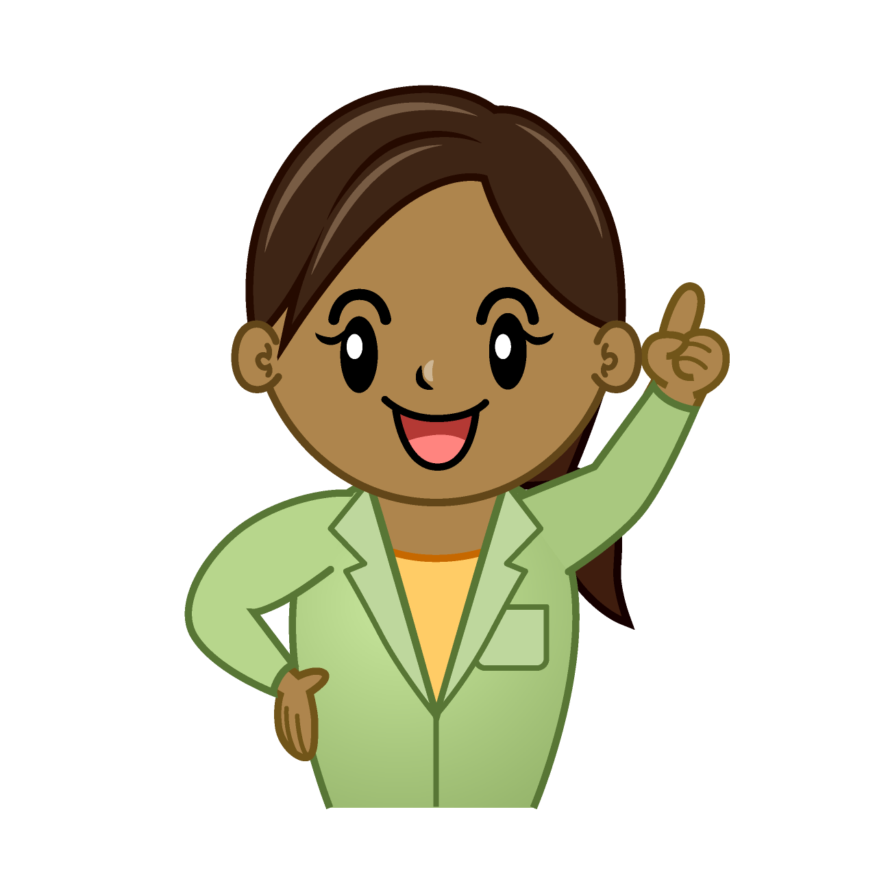 Latino Female Pointing