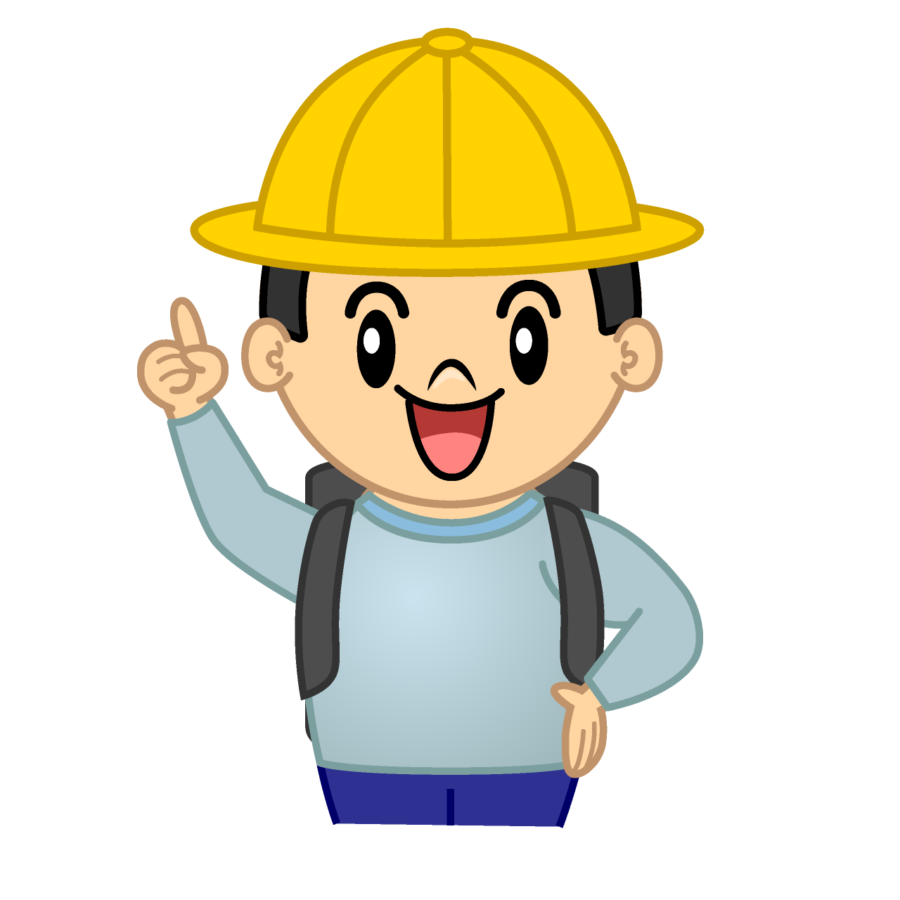 指差す小学一年生の男の子
