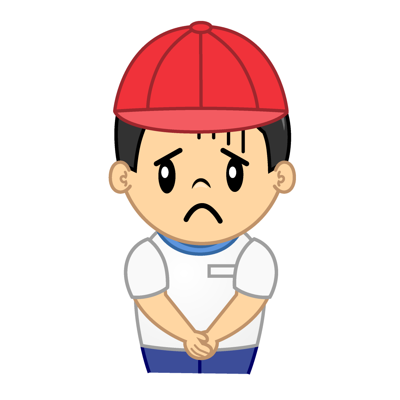 落ち込む体育の男の子