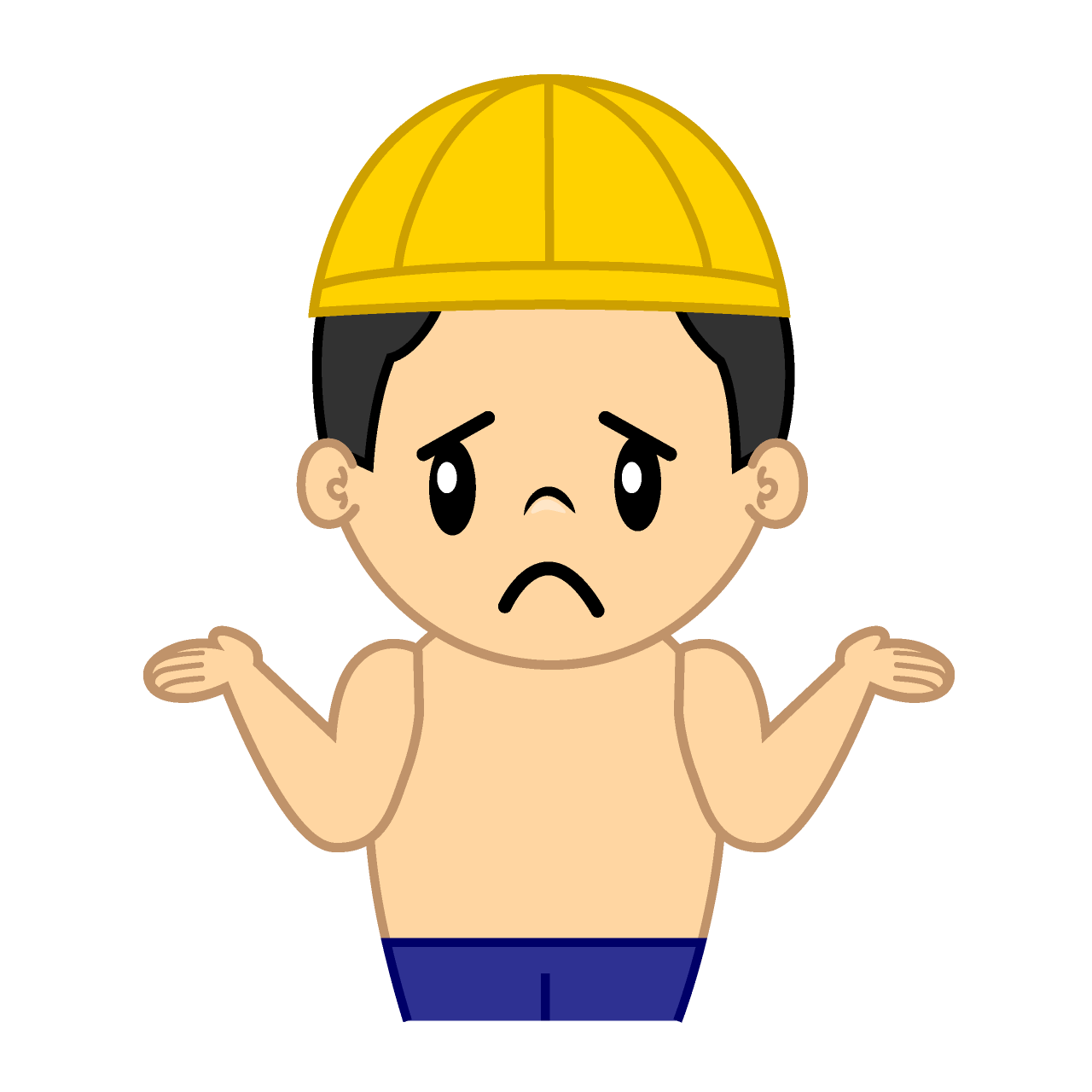 困る水泳の男の子