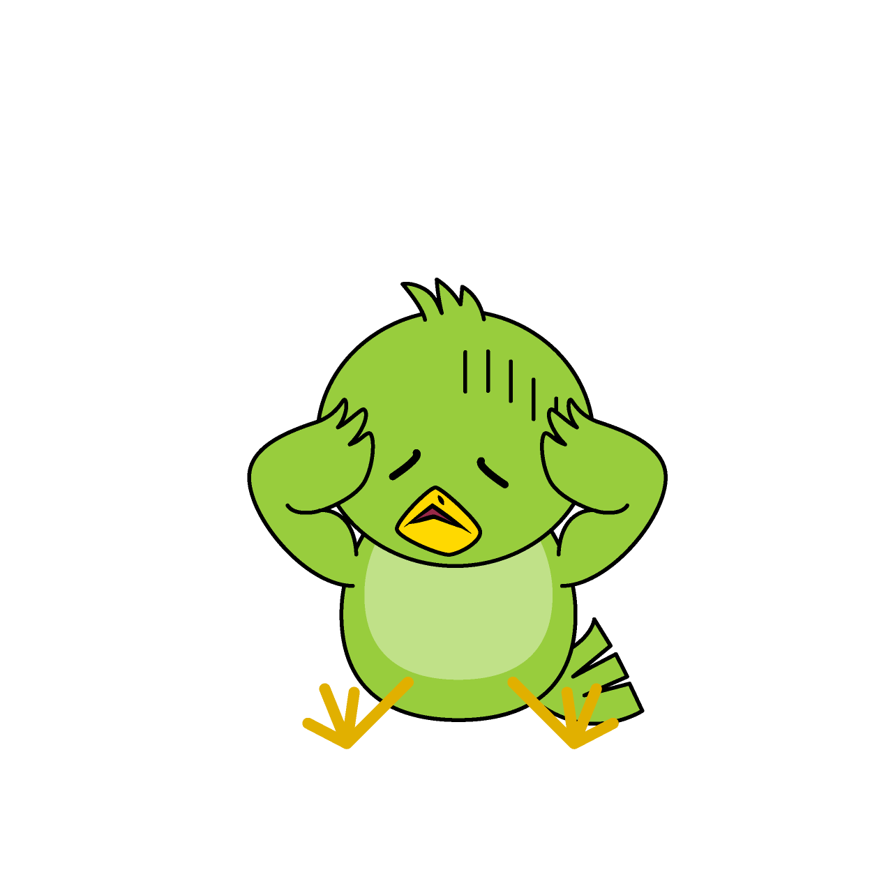 落ち込む小鳥