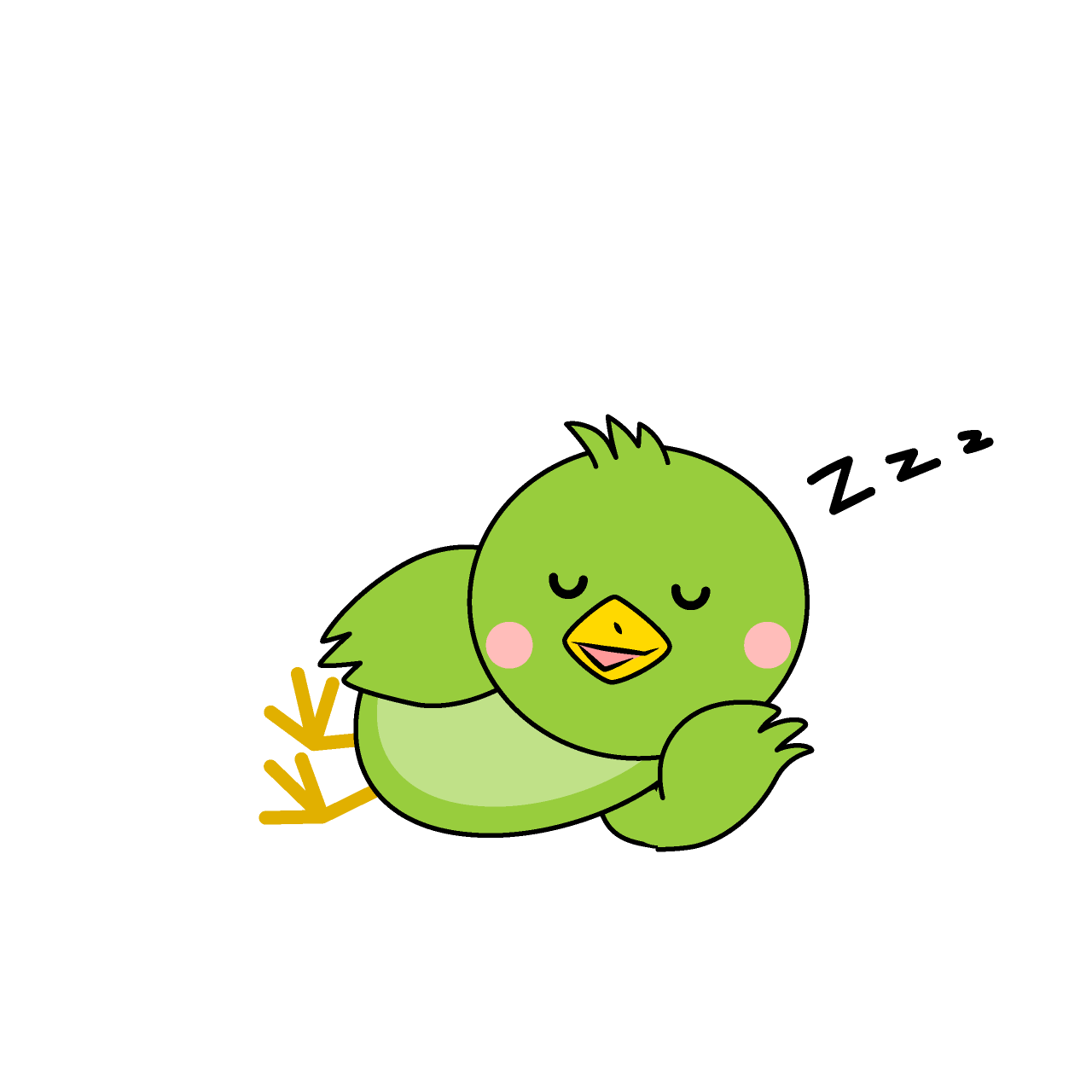 寝る小鳥