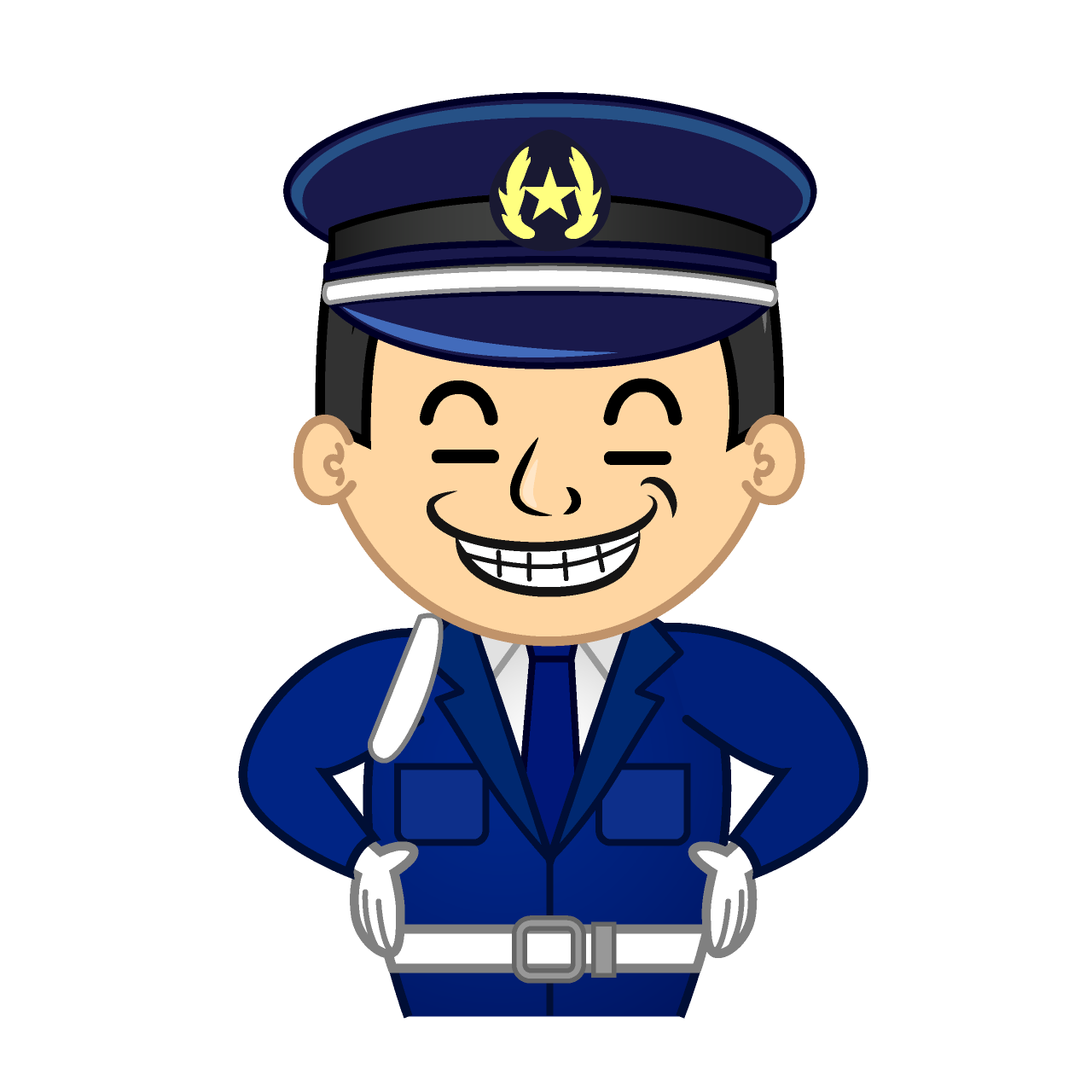 ニヤリとする警備員