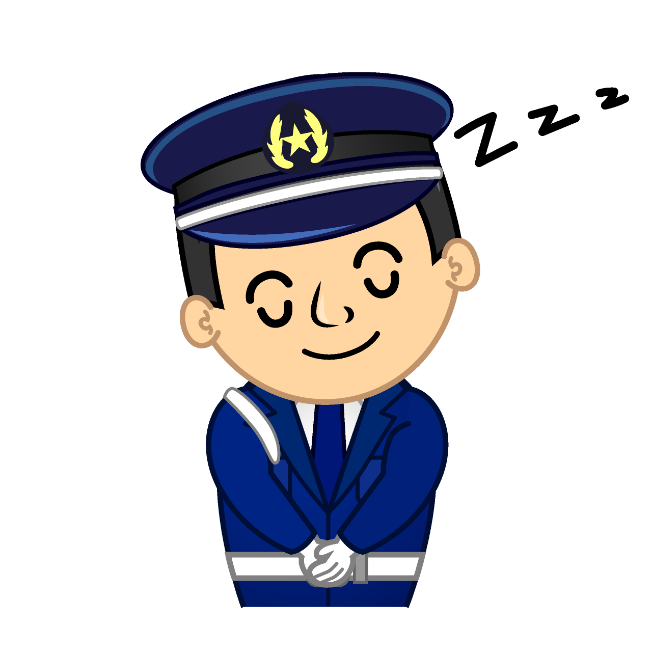 寝る警備員