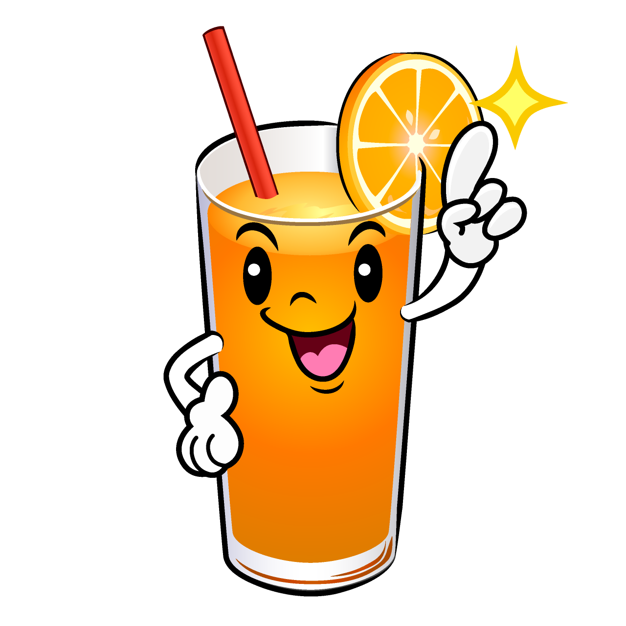 Pointing Orange Juice