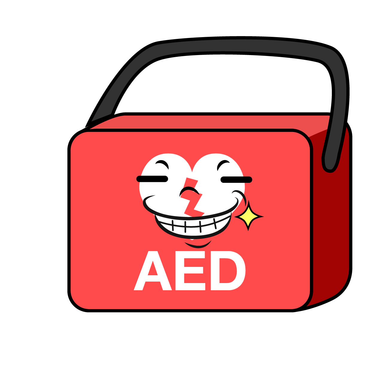 Grinning AED