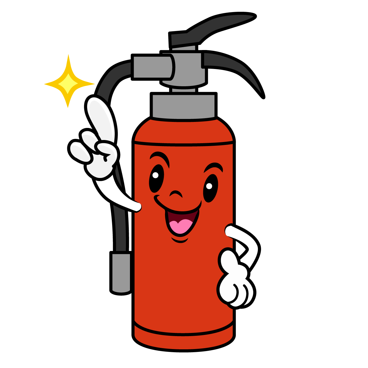 Pointing Fire Extinguisher