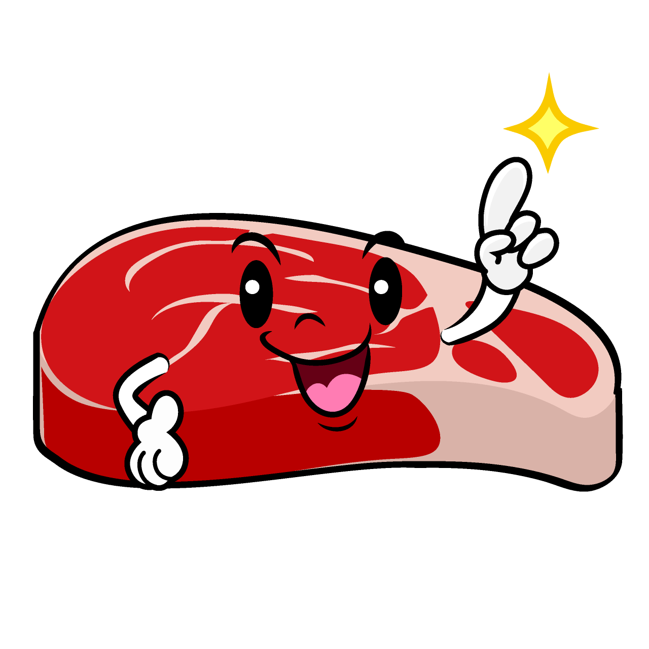 指差しする牛肉