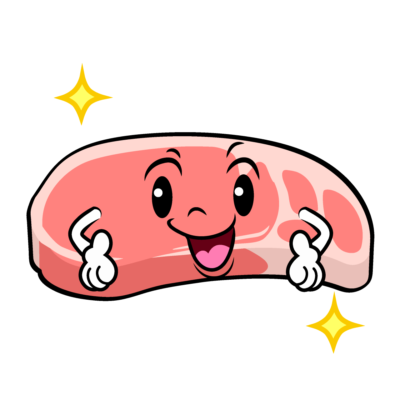 ポーズする豚肉