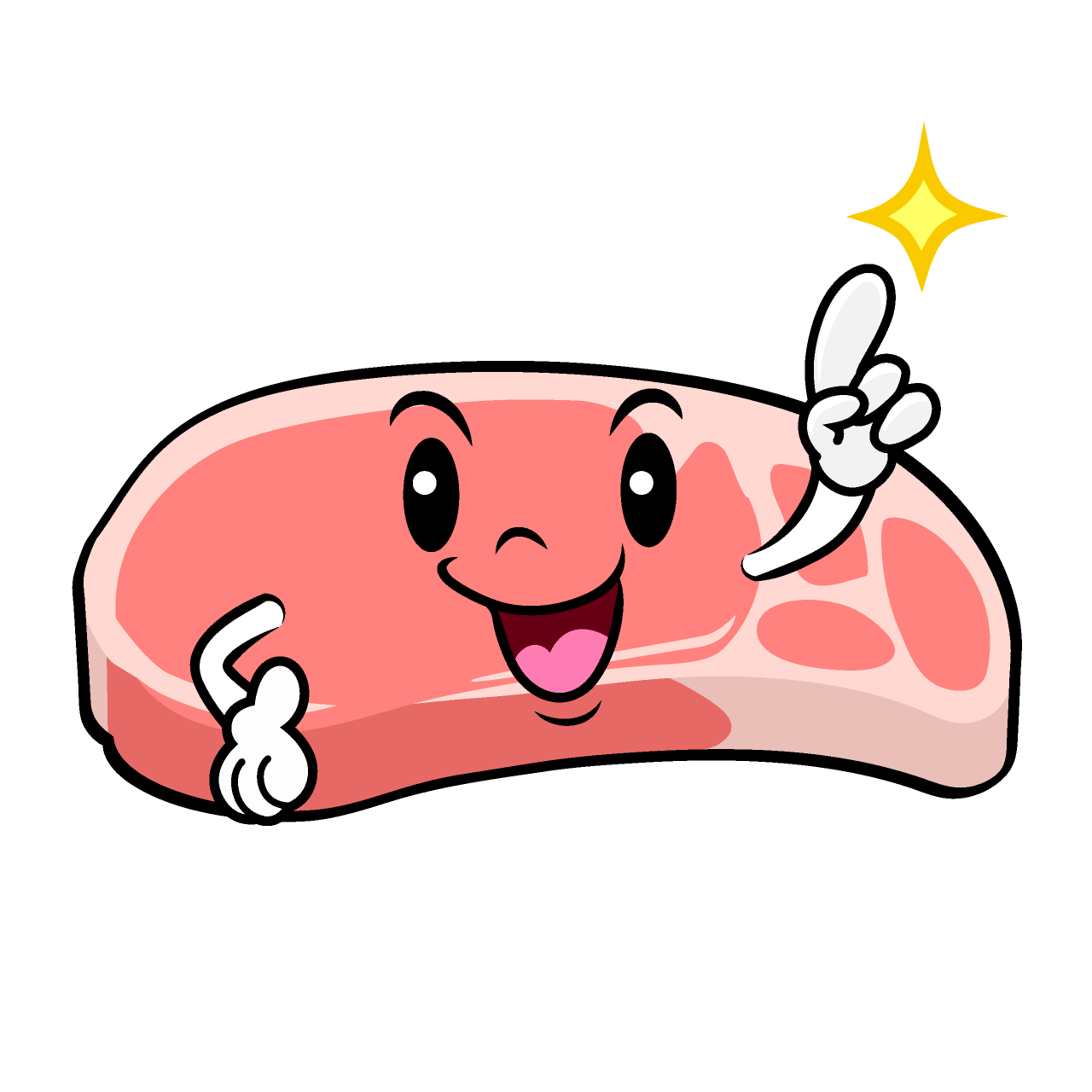 指差しする豚肉