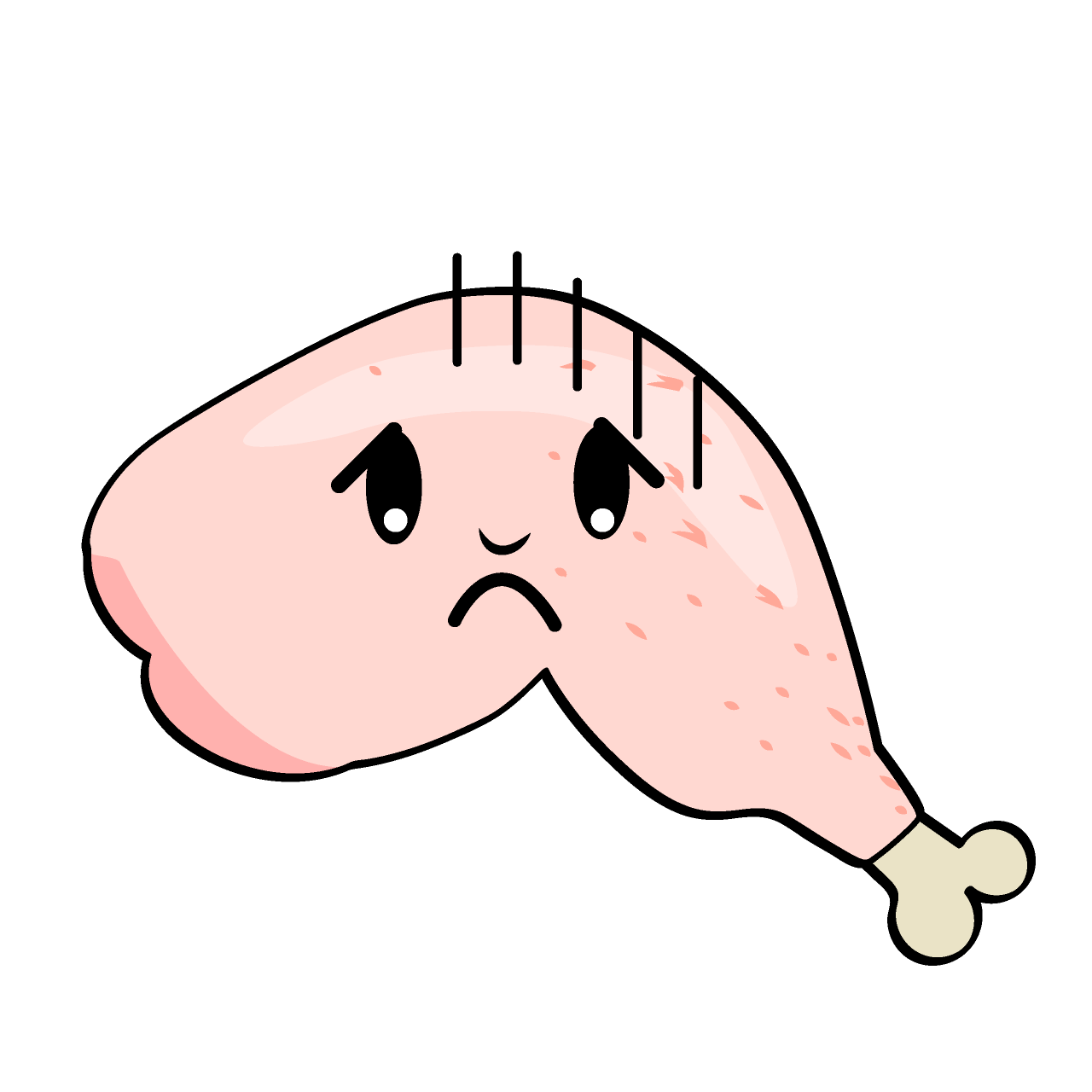 お辞儀する鶏肉