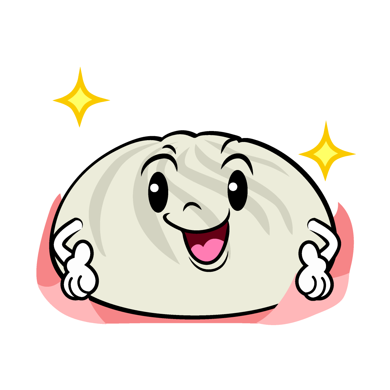 ポーズする肉まん