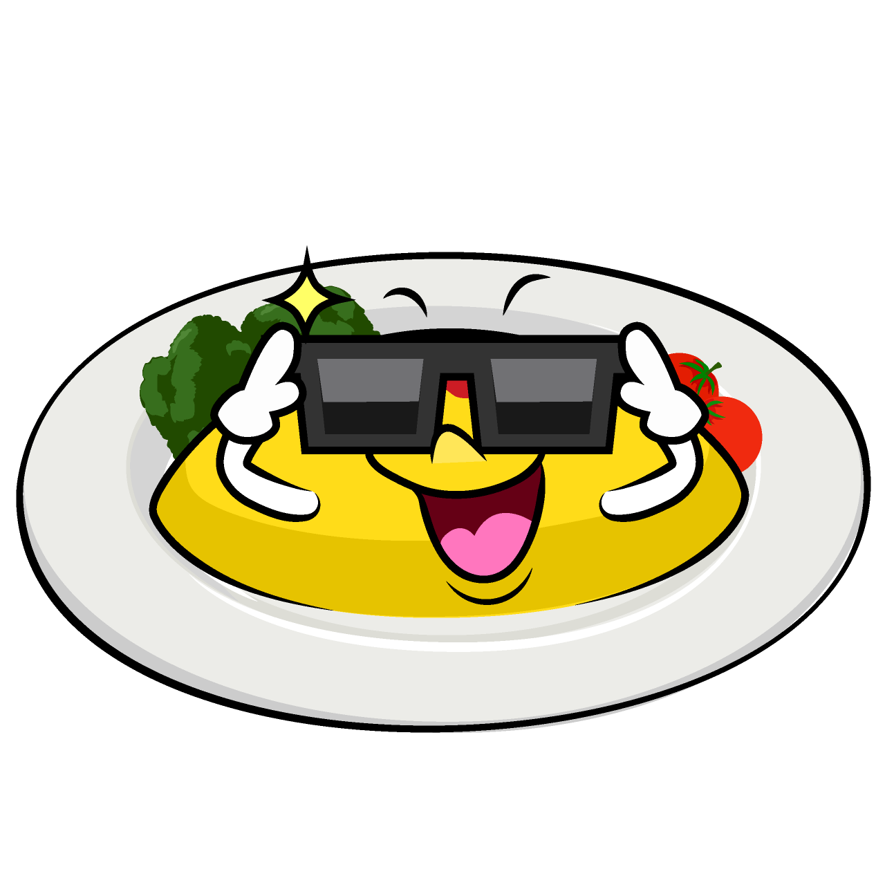 サングラスのオムライス