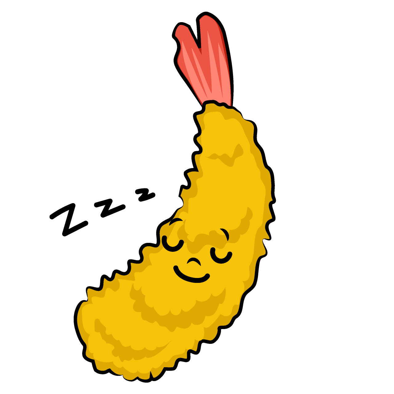 寝るエビフライ