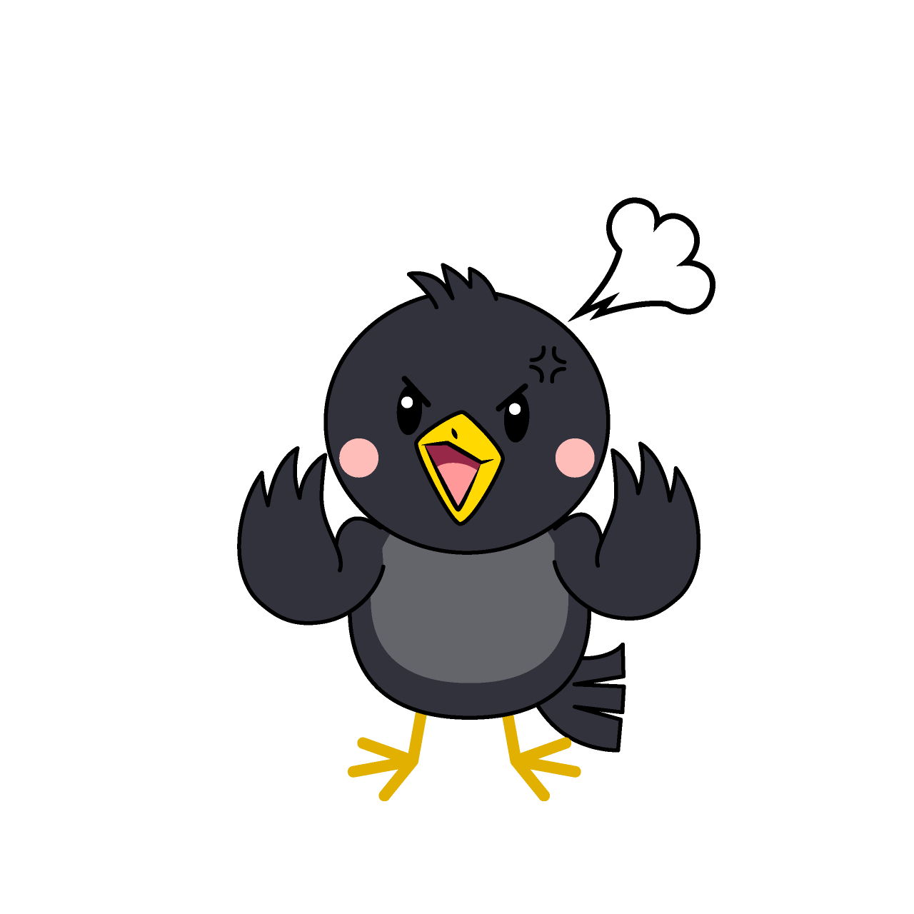 怒るカラス