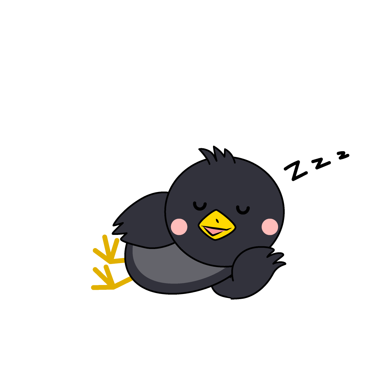 寝るカラス