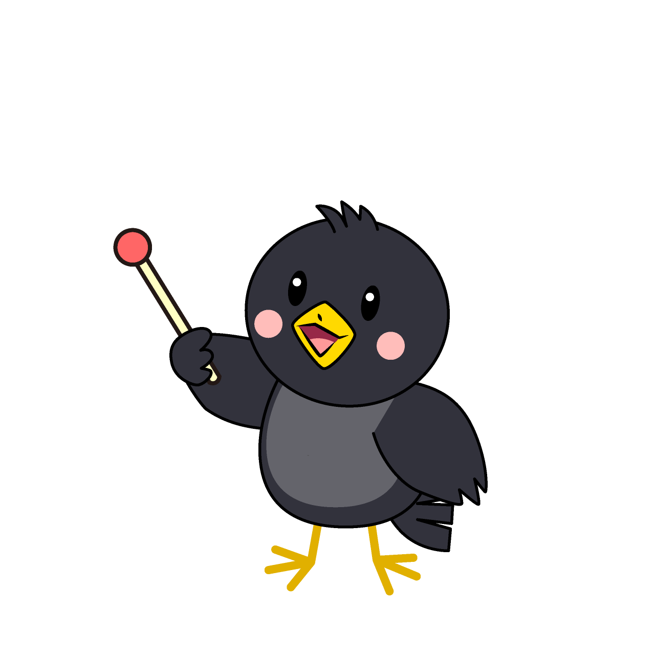 説明するカラス