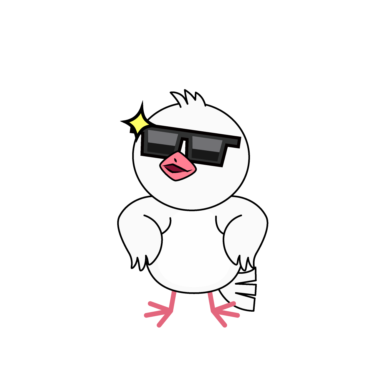 サングラスの鳩
