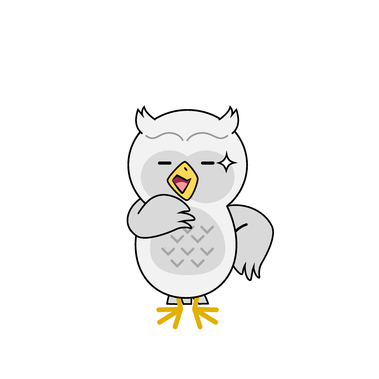 ニヤリとする白フクロウ