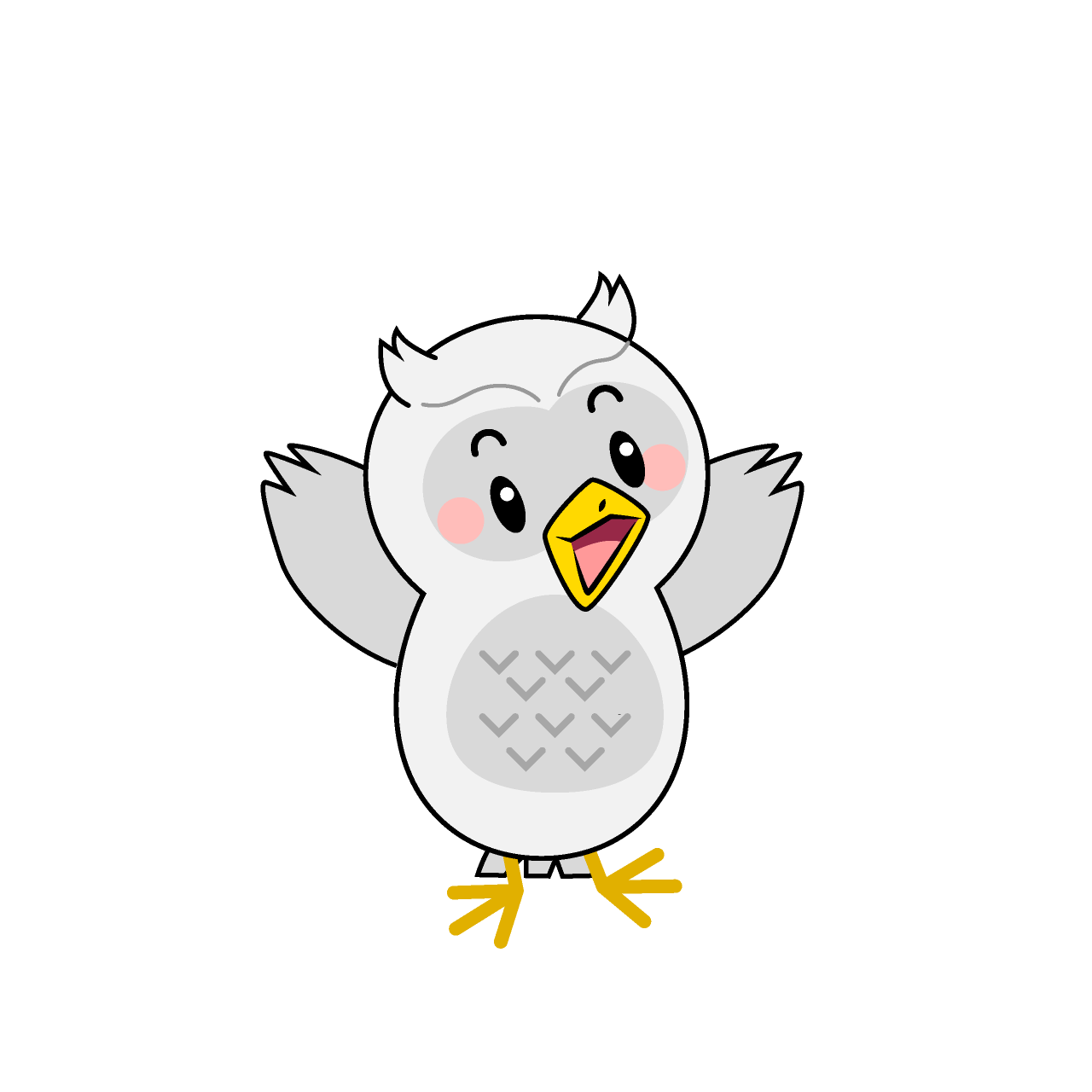 驚く白フクロウ