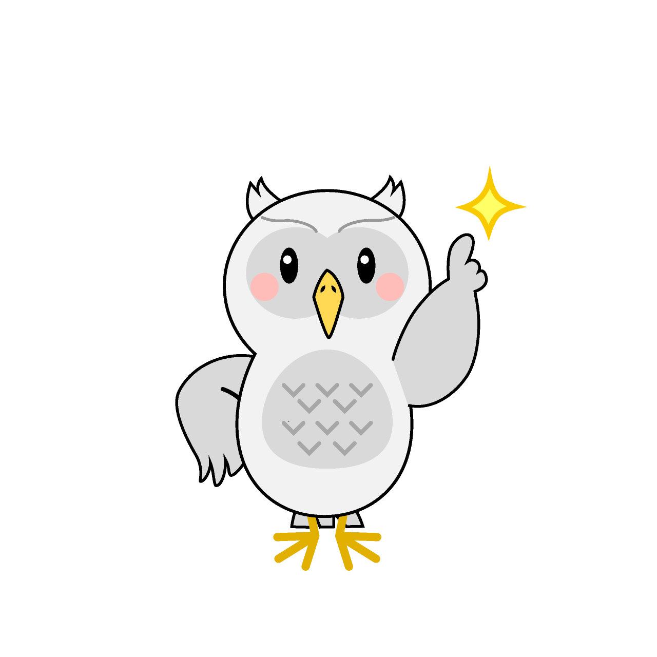 指差しする白フクロウ