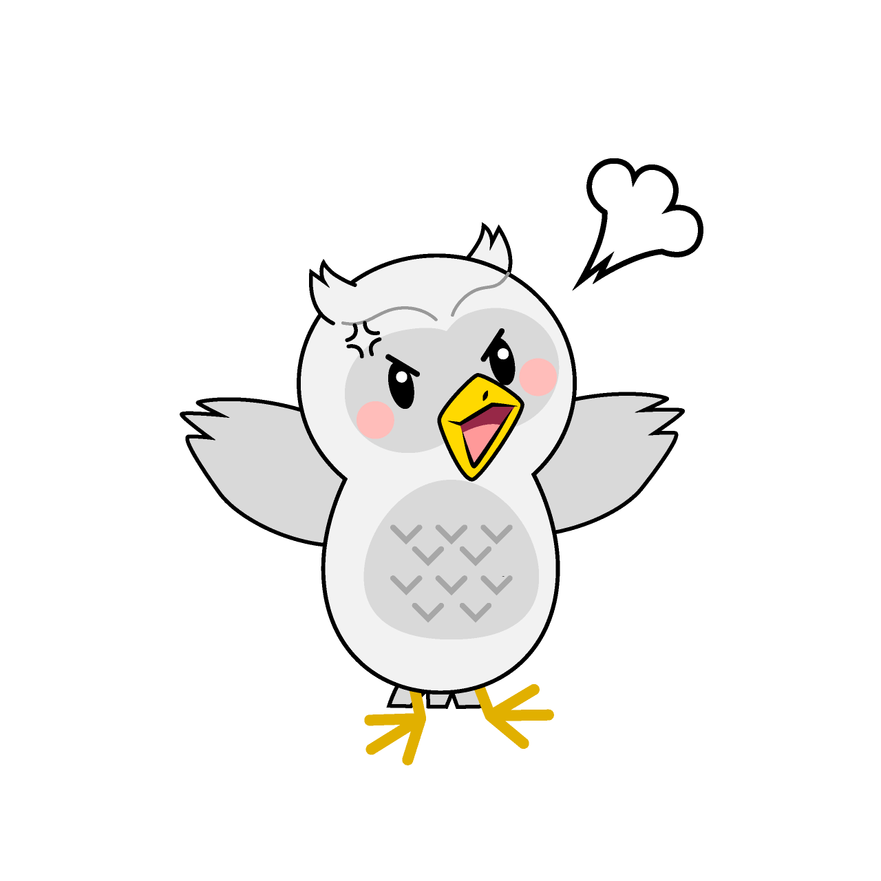 怒る白フクロウ