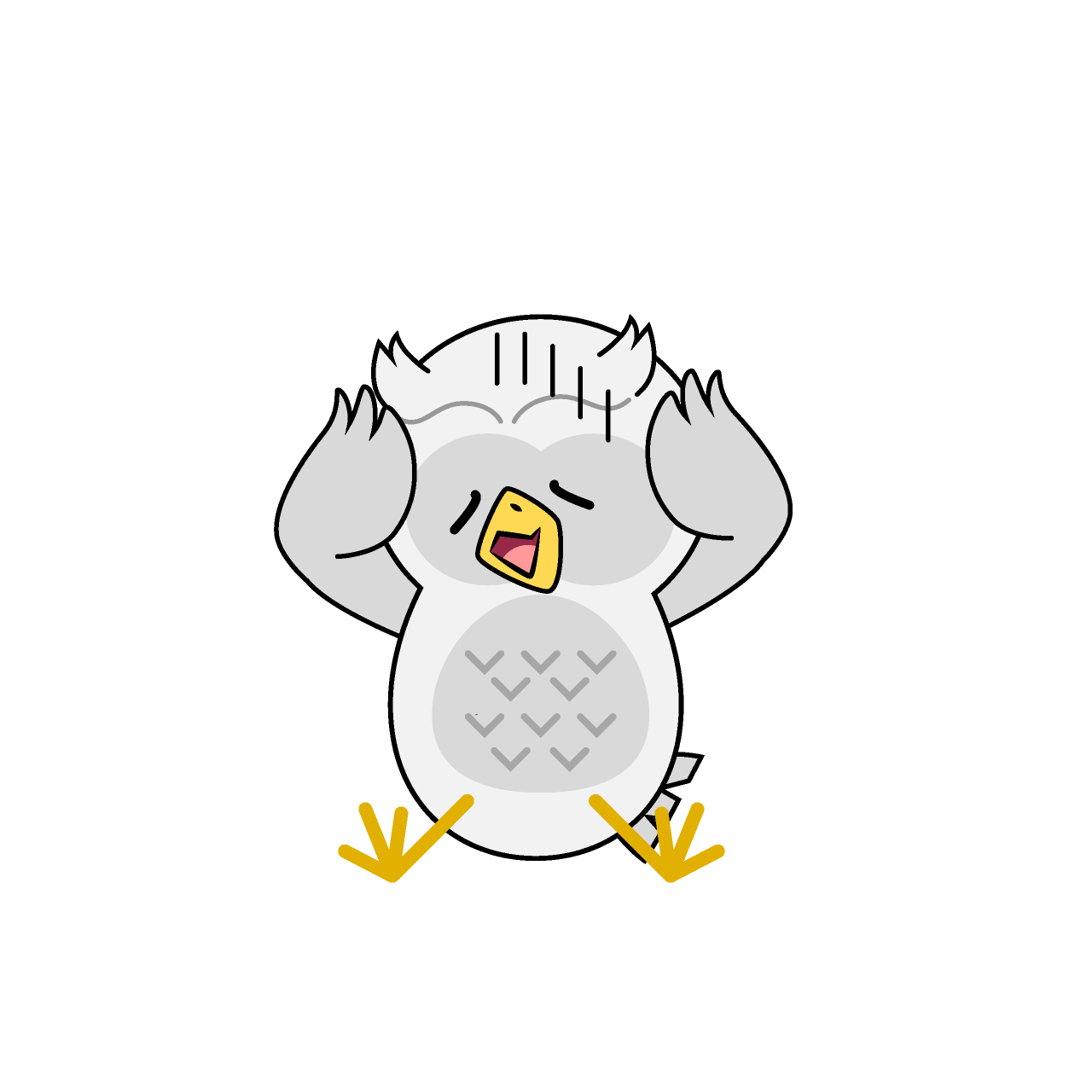 お辞儀する白フクロウ