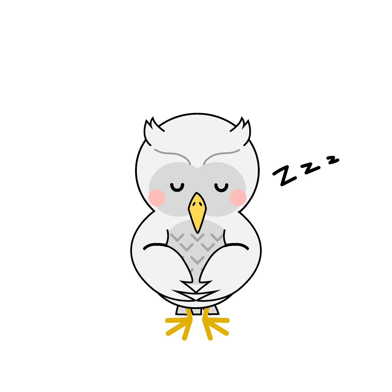 寝る白フクロウ