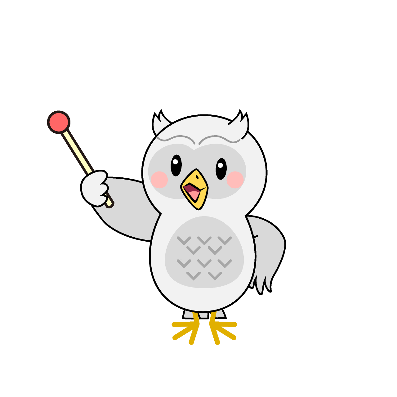 説明する白フクロウ