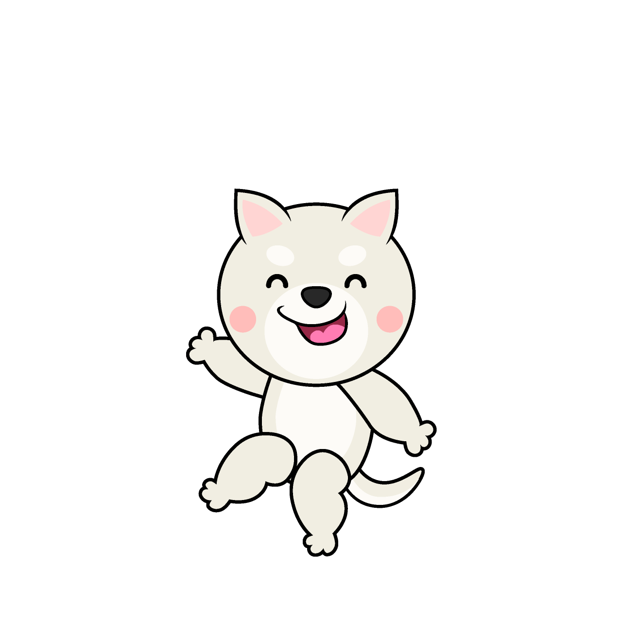 笑顔の白犬