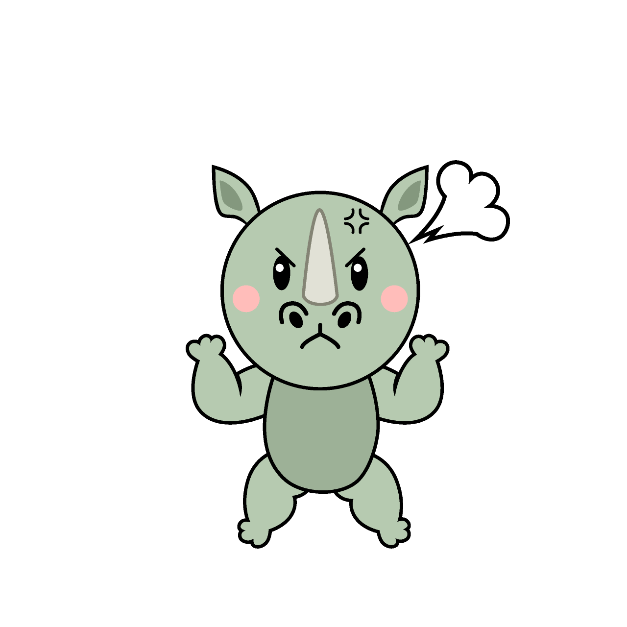 怒るサイ