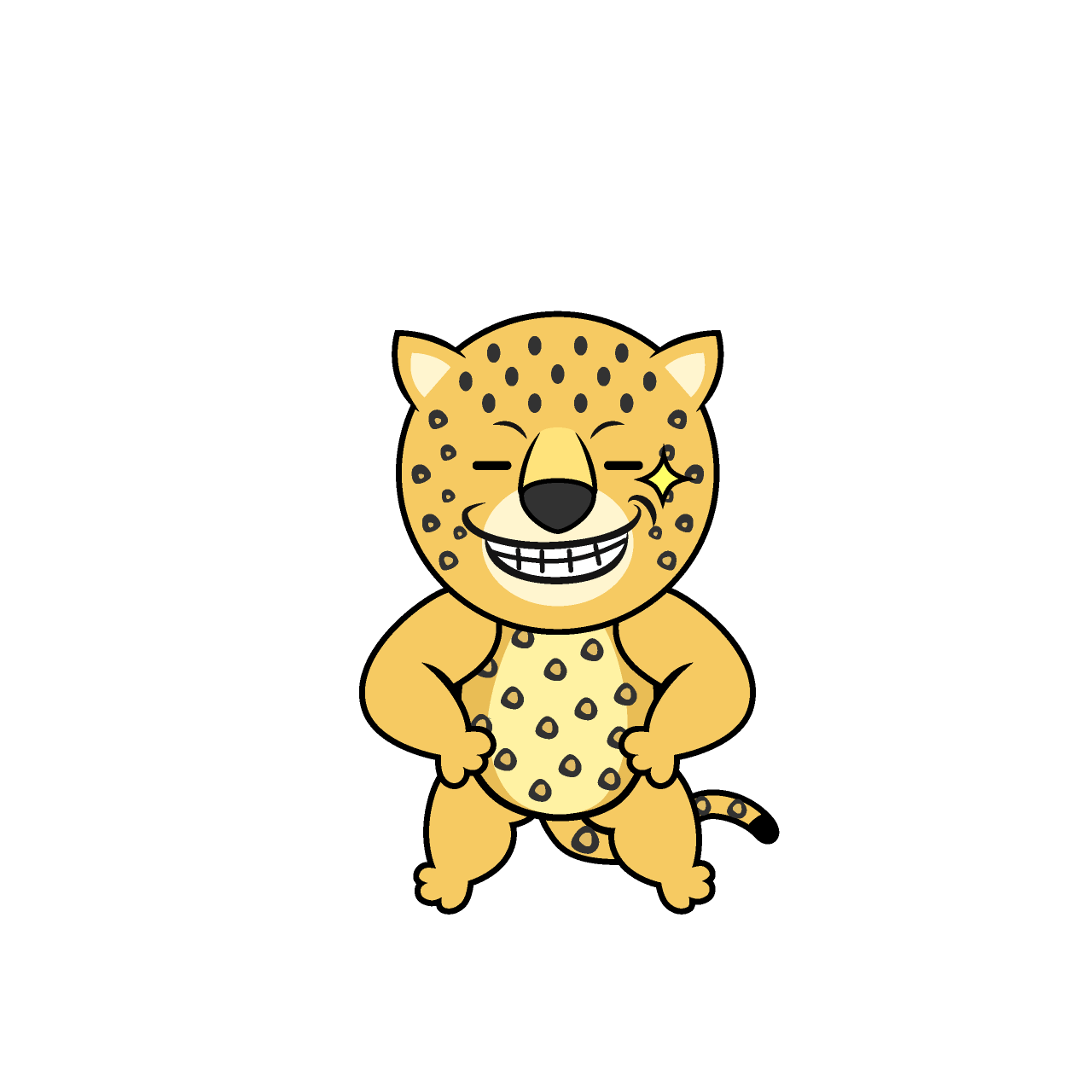 ニヤリとするヒョウ