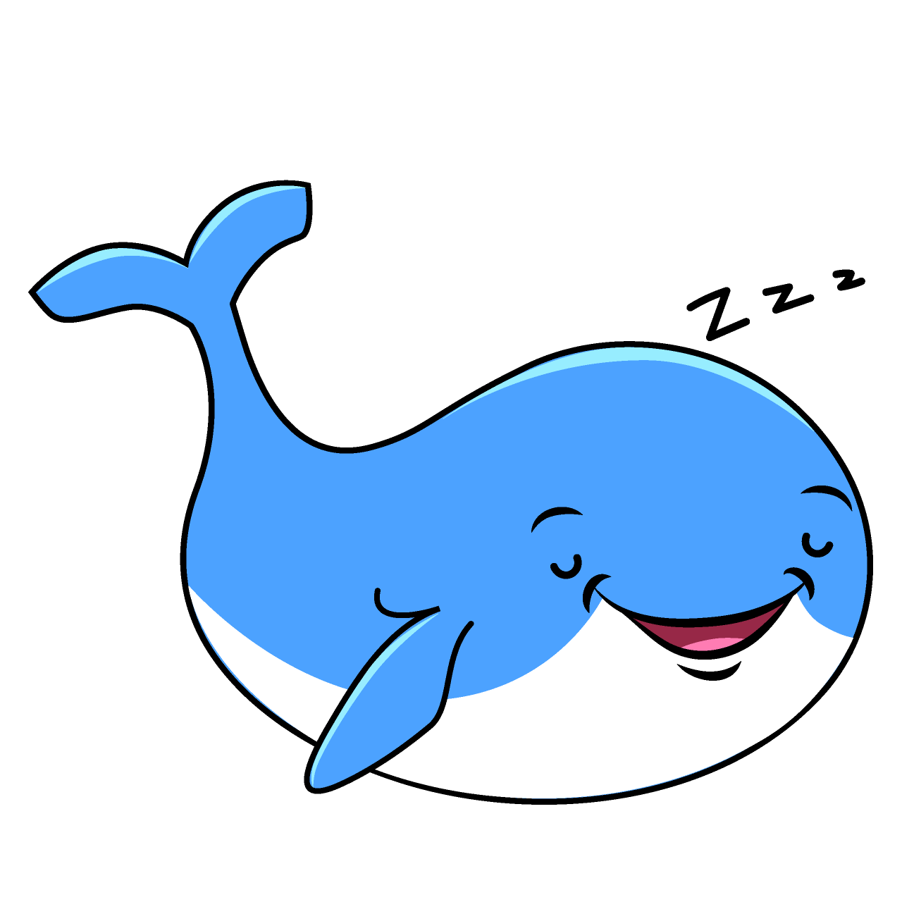 寝る青クジラ