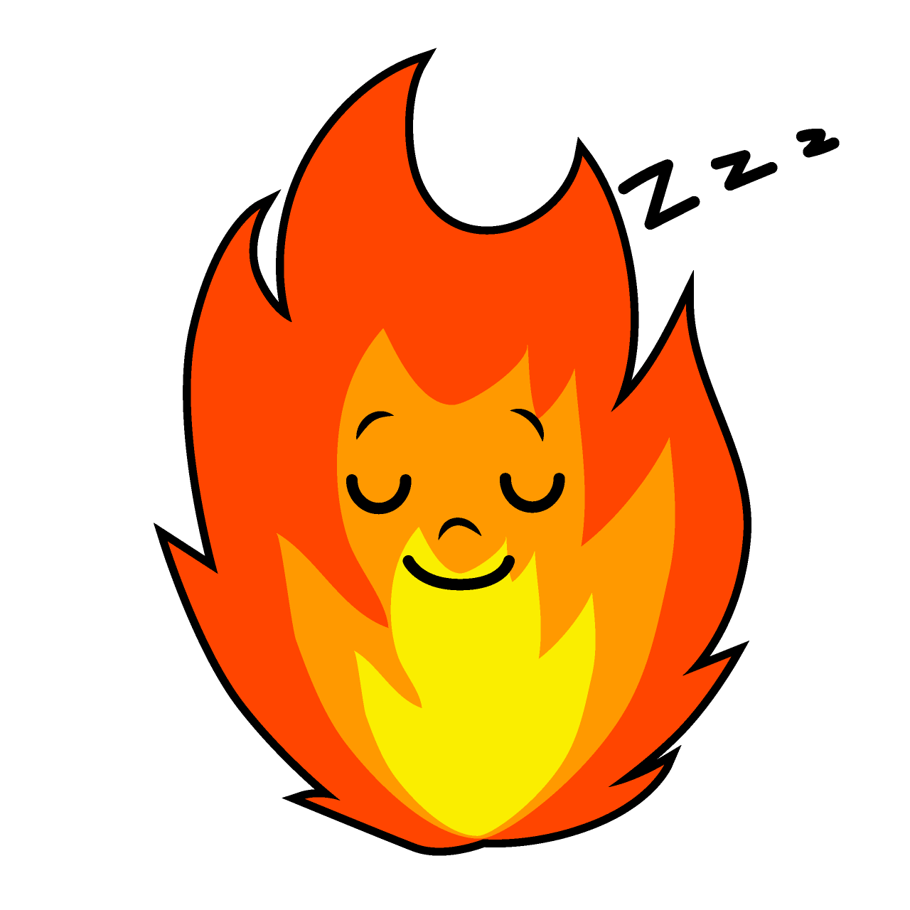 寝る炎