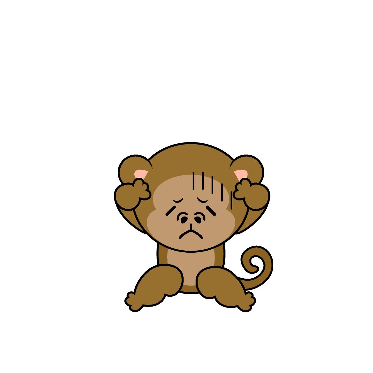 落ち込むサル