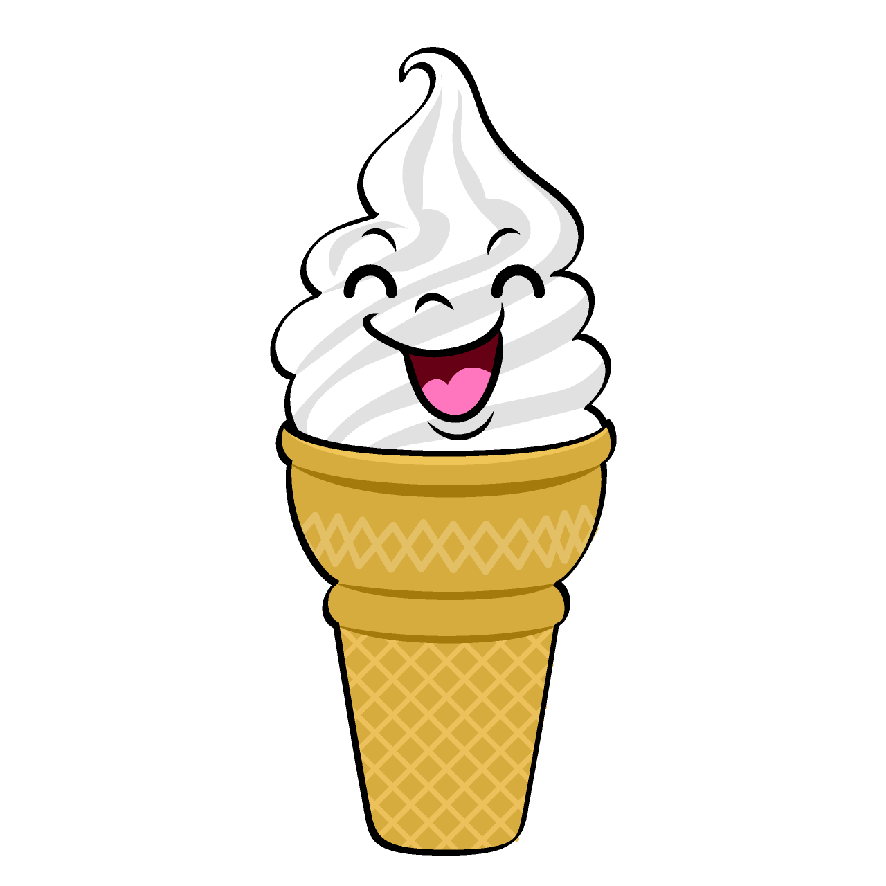 Smiling Soft Serve Ice Cream