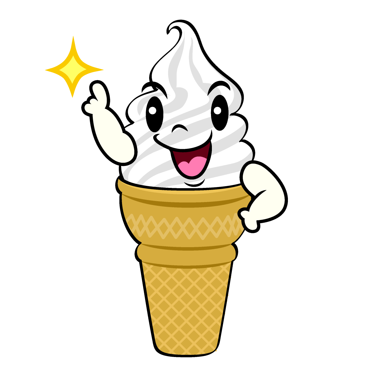Pointing Soft Serve Ice Cream
