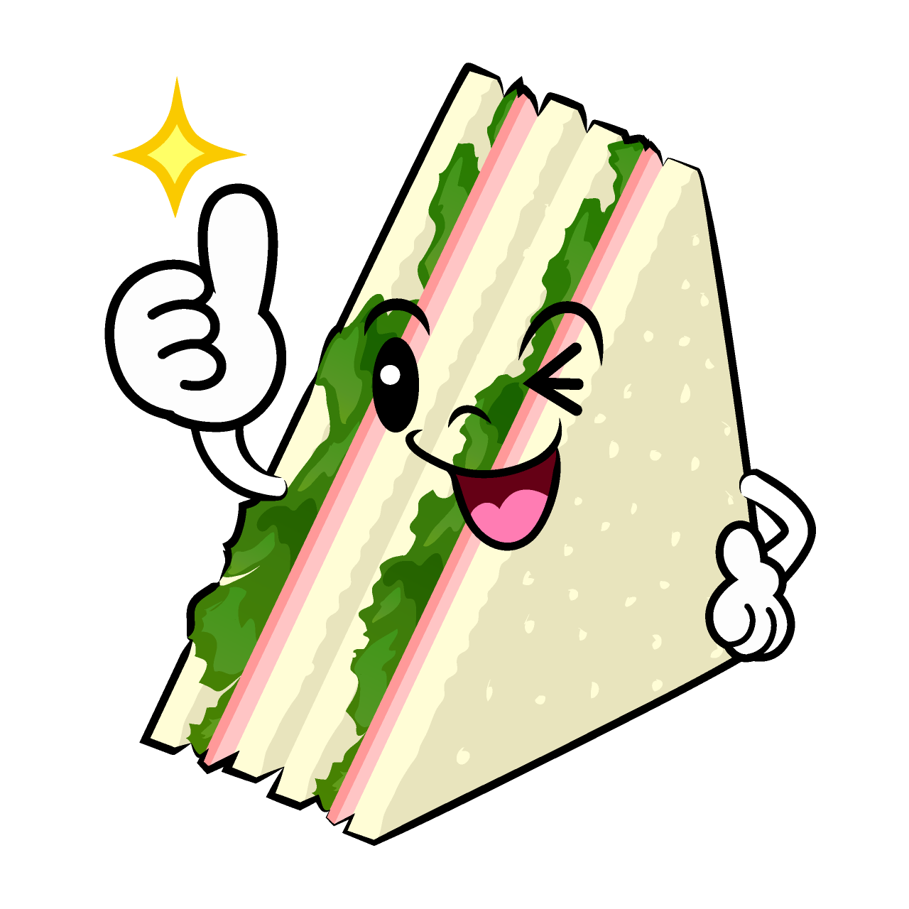 いいねするハムサンドイッチ