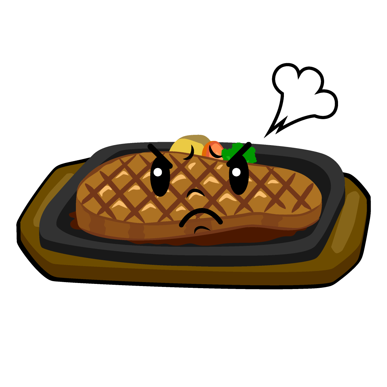 怒る鉄板ステーキ