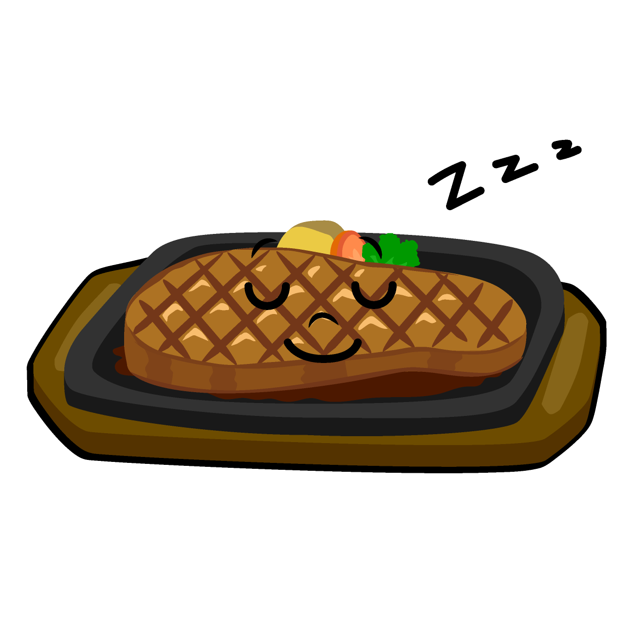 寝る鉄板ステーキ