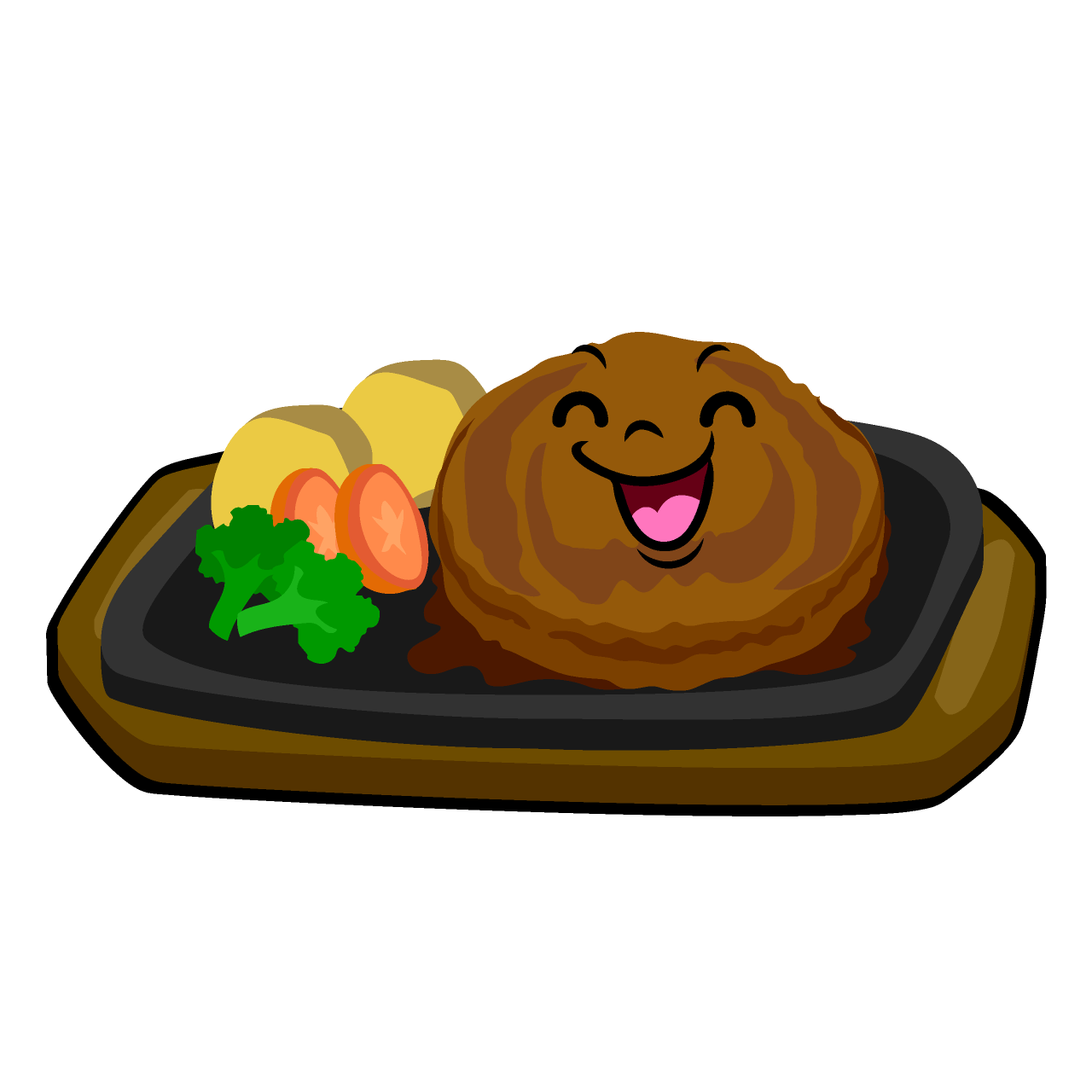 笑顔の鉄板ハンバーグ