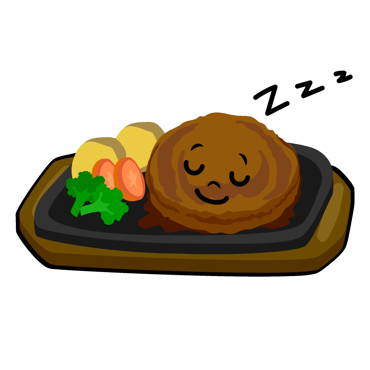 寝る鉄板ハンバーグ