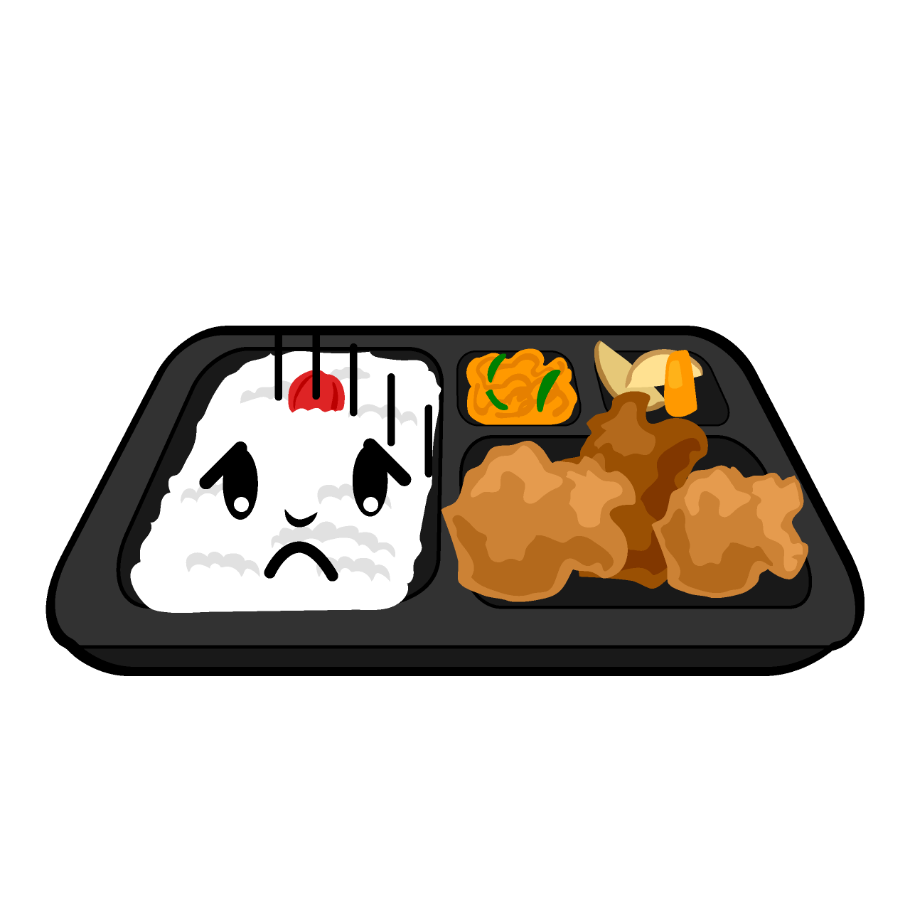お辞儀するコンビニ弁当