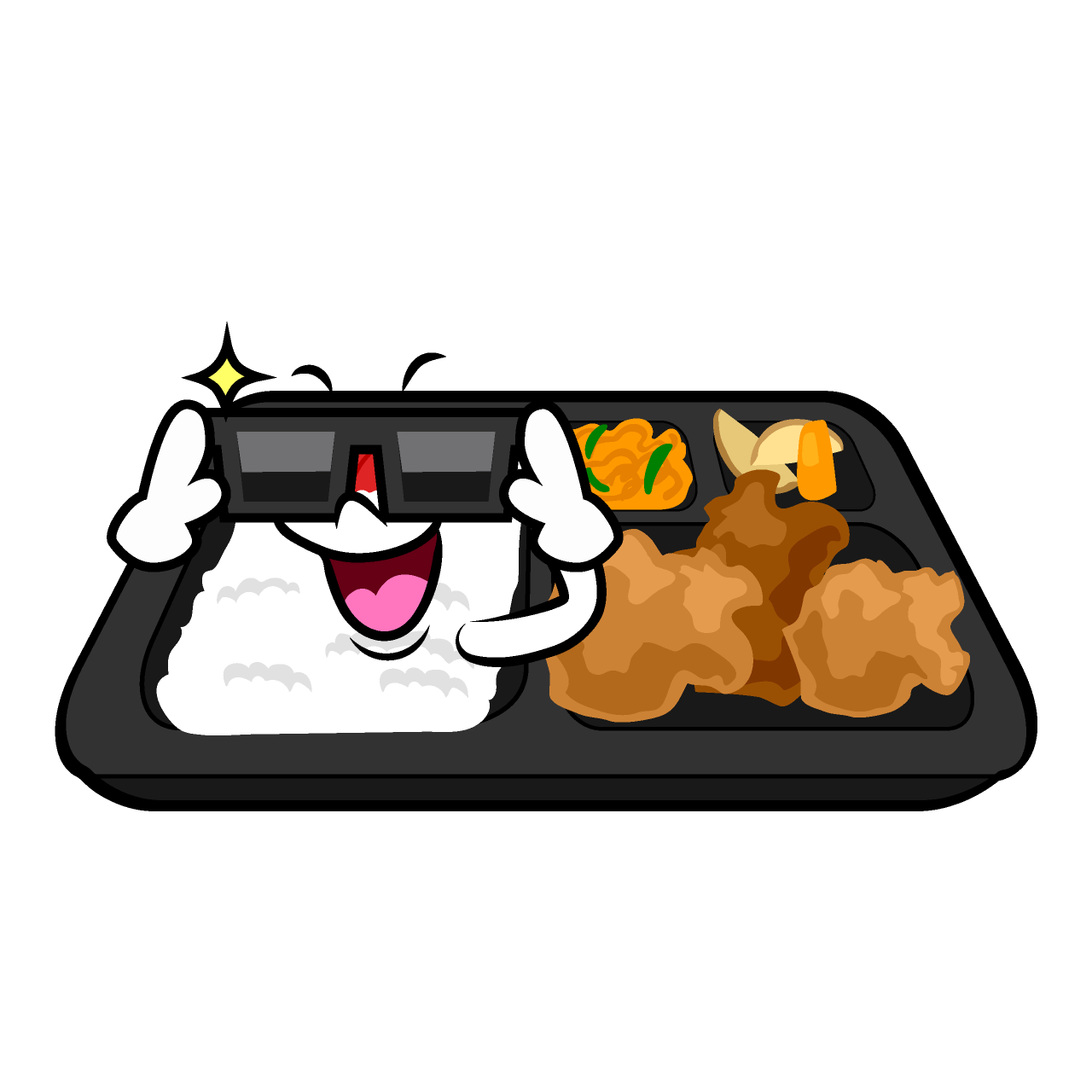 サングラスのコンビニ弁当